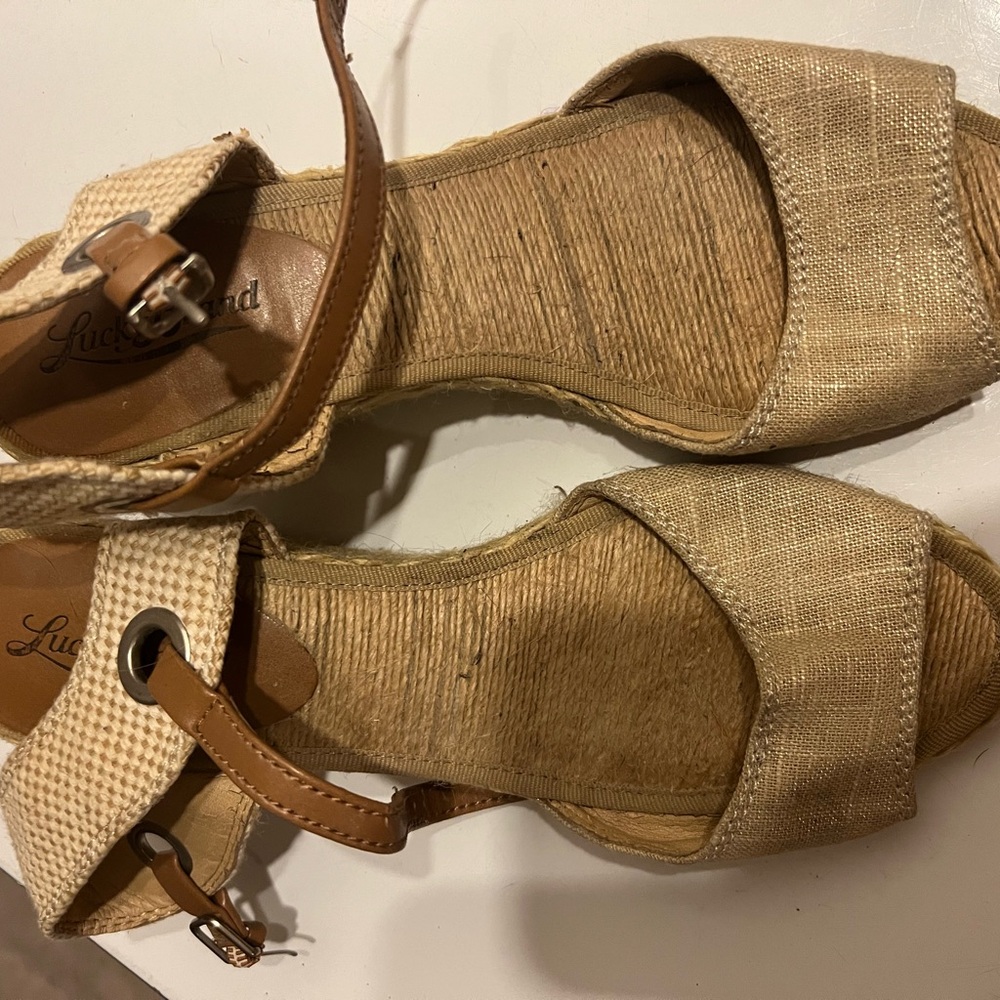 Lucky brand wedge sandals size 7, like new